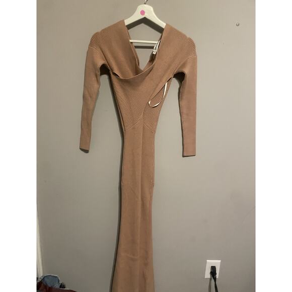 self portrait Beige/ Tan knit dress Size Large . - Picture 5 of 8